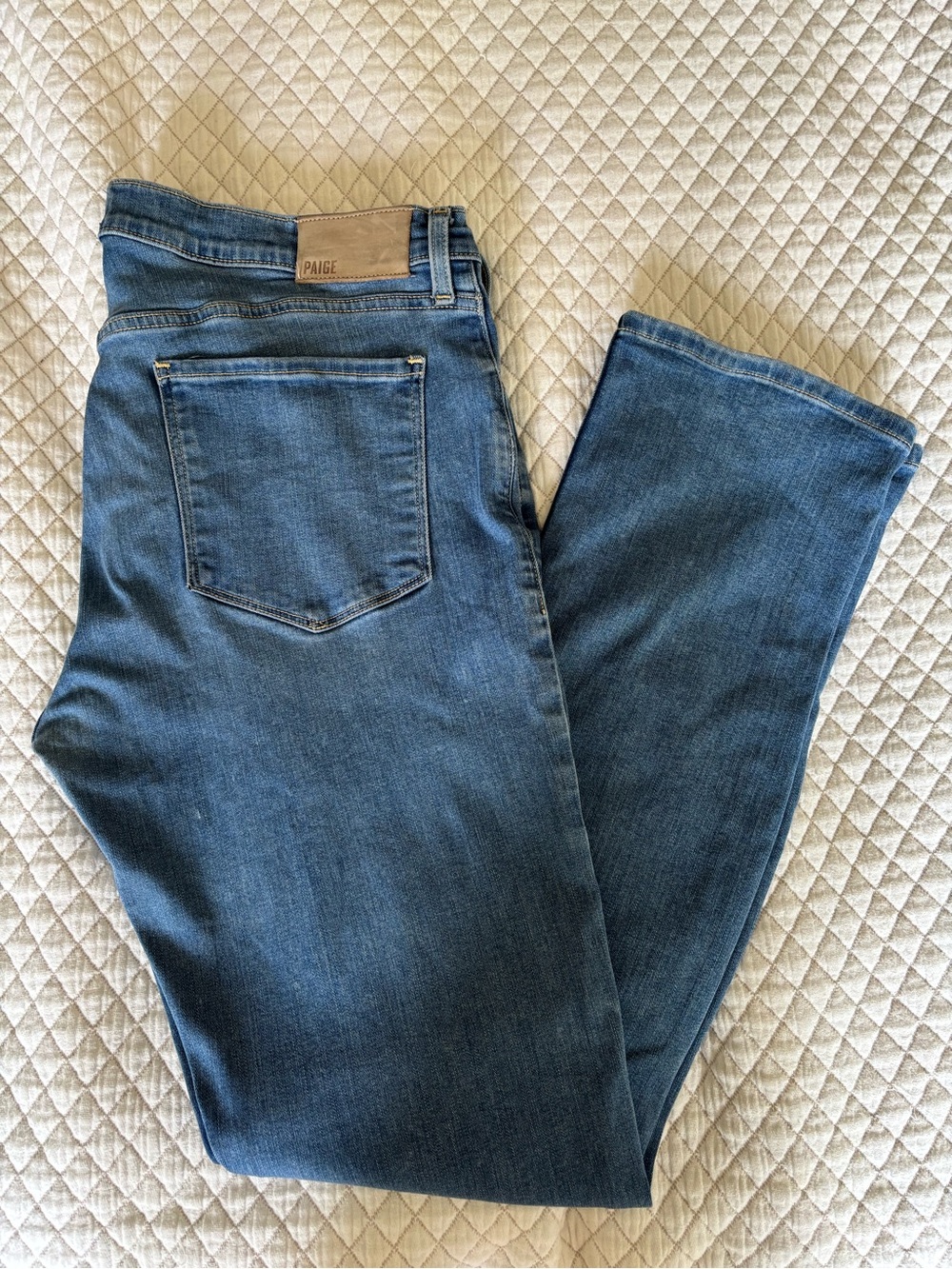 PAIGE Men’s Straight Leg Jeans in Medium Blue Wash